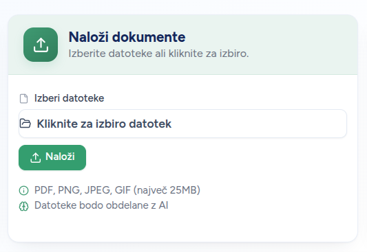 Izbira več PDF datotek za uvoz prek funkcije Naloži